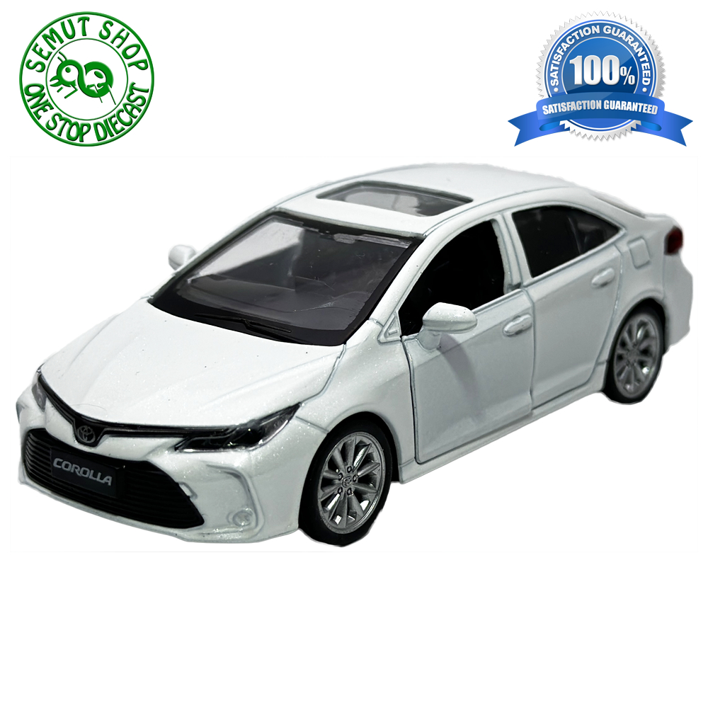 Apolo MSZ Toyota 2021 Corolla Hybrid Glossy White Miniatur Sedan Toyota