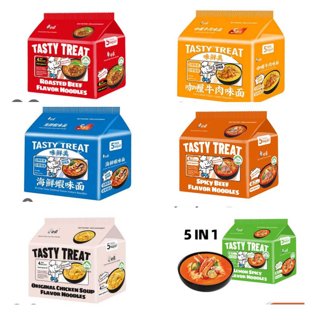 

TASTY TREAT NOODLES 85G / Bai xiang instant tasty treat shrimp taste seafood flv noodles 87gr