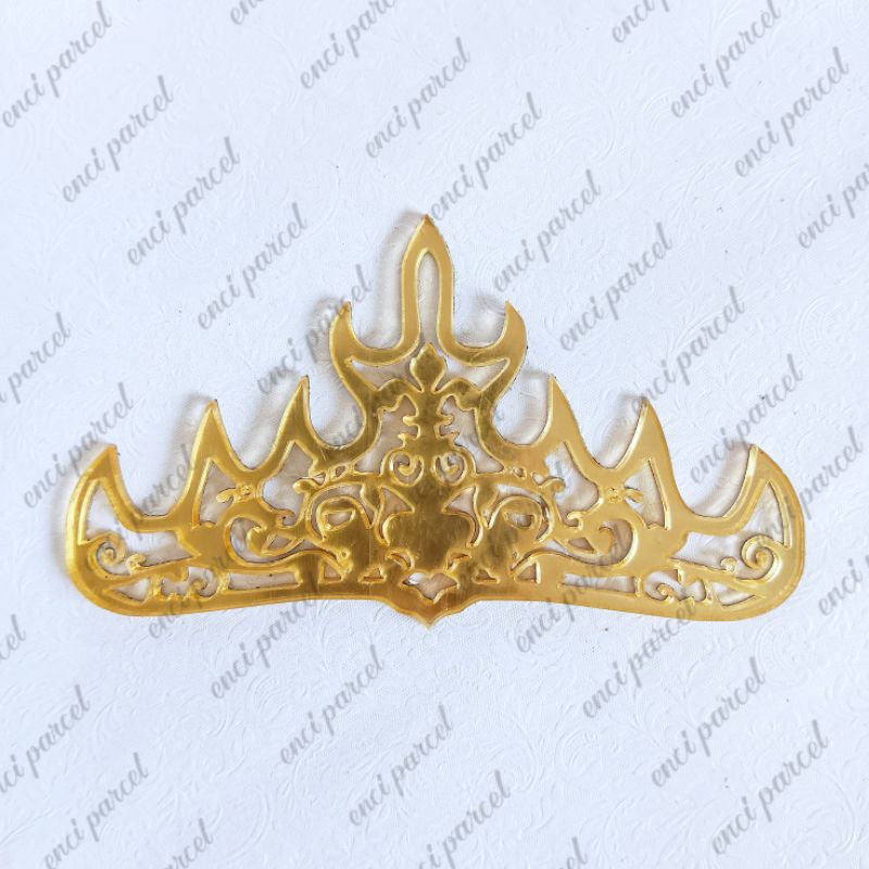 siger lampung Model A cutting berlubang dekorasi mahkota hiasan mahar ornamen bahan akrilik gold sil