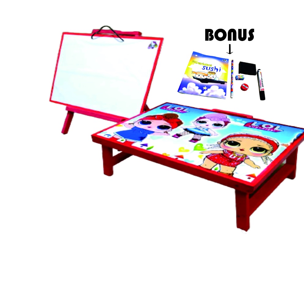 

KODE G74U 1set alat tulis anakmeja belajar lipat plus papan tulis penyanggasatu set papan tulis penyanggah lengkap dengan meja belajar karakter bonus buku pensil penghapus dan serutanpaket murah meja belajar anak plus papan tulis bisa di hapus