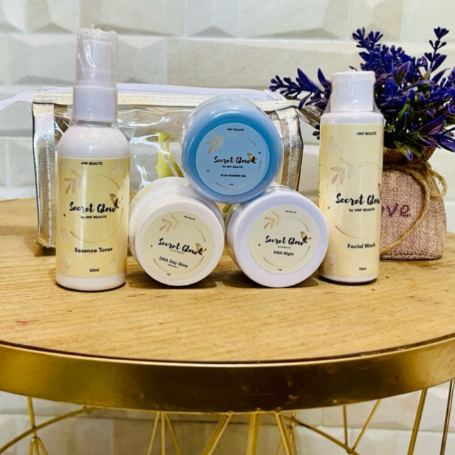 secret glow all in one/skincare pencerah /paket skincare by hnf beaute