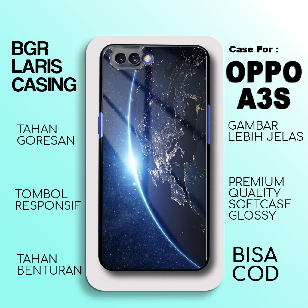 Case Oppo A3S Terbaru Planet Casing Oppo A3S Hardcase Softcase Glossy Kesing Terlaris BgrLarisCase
