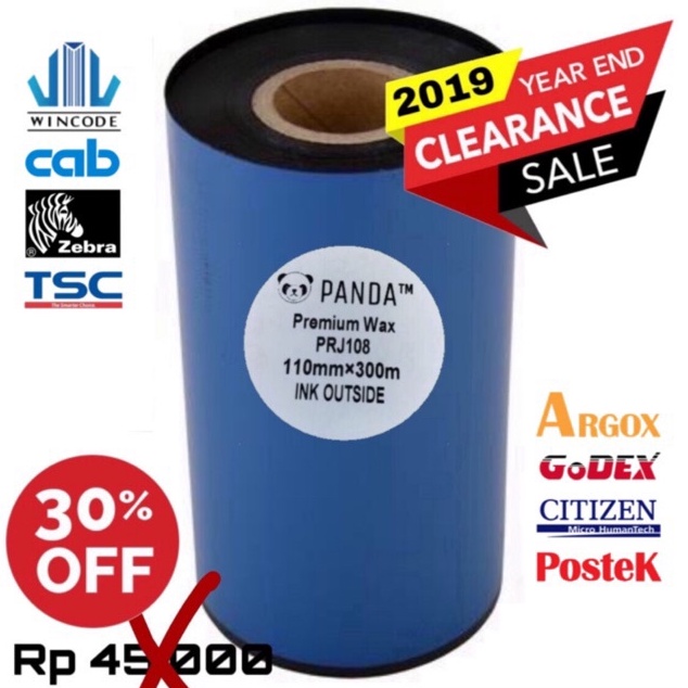 

KODE H69D PREMIUM WAX 11X3 OUT BARCODE RIBBON PRINTER LABEL WINCODETSCZEBRASATOARGOXGODEXTECPOSTEK