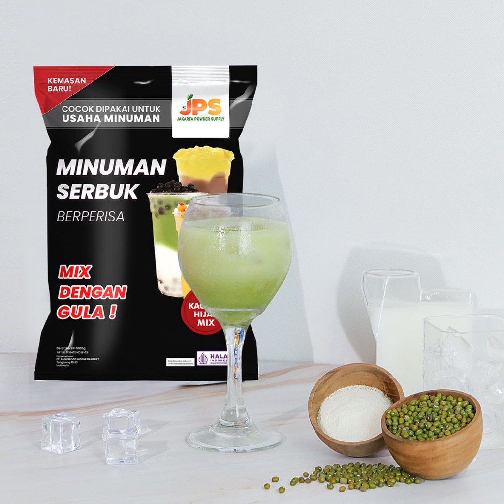 

JPS Mix Kacang Hijau 1 kg Bubuk Minuman Dengan Gula / Serbuk Instan Berperisa / Mung Beans