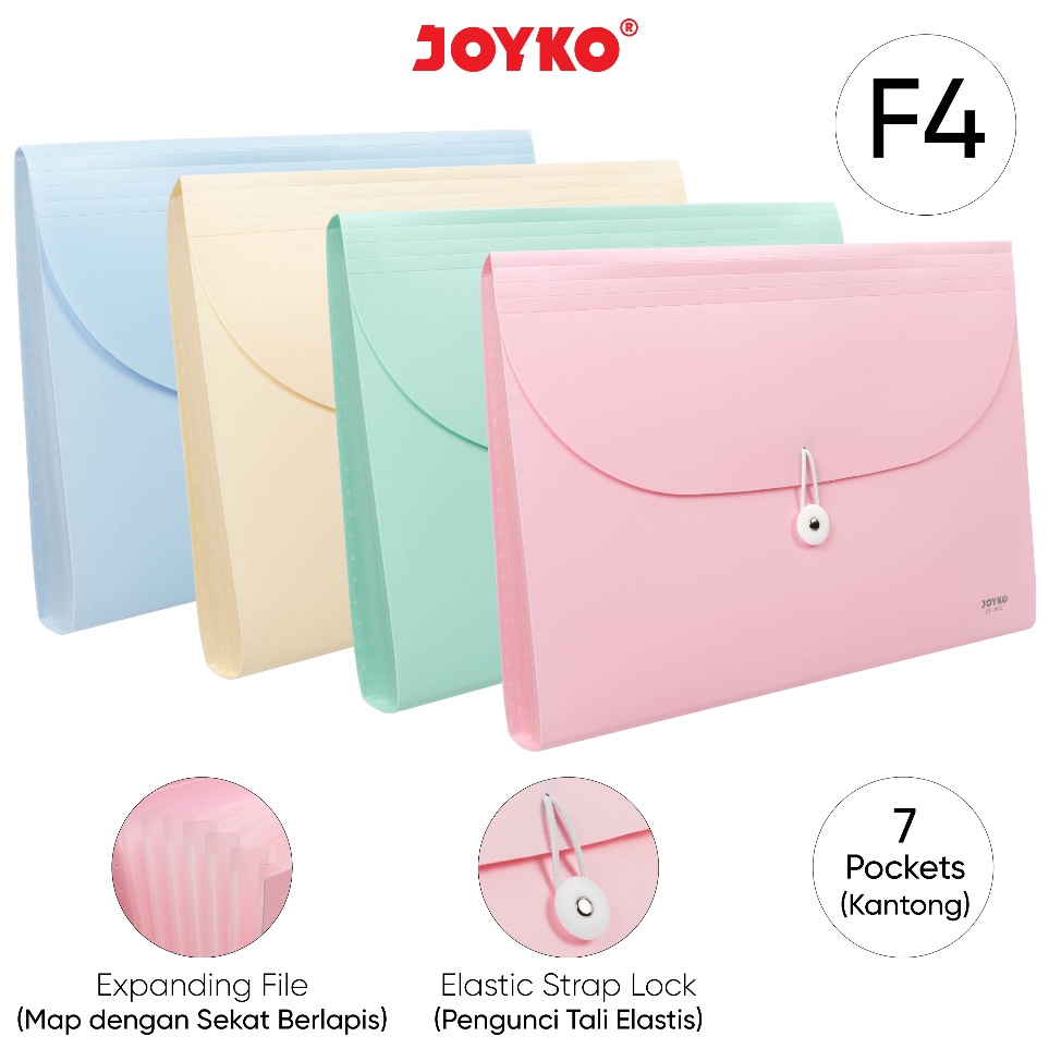 

KODE G36W Expanding File Map Harmonika Joyko EF8F4 Pastel Color 7 Pocket