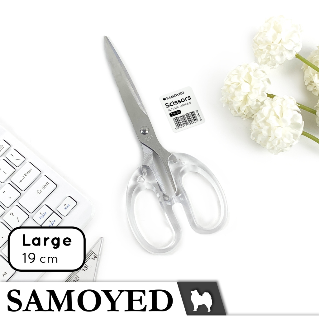

SAMOYED SC-T4-19 Gunting Besar Transparan / Bening Serba Guna / Kertas / Sekolah / Kantor / Paper / Transparent / Clear School / Office Scissors