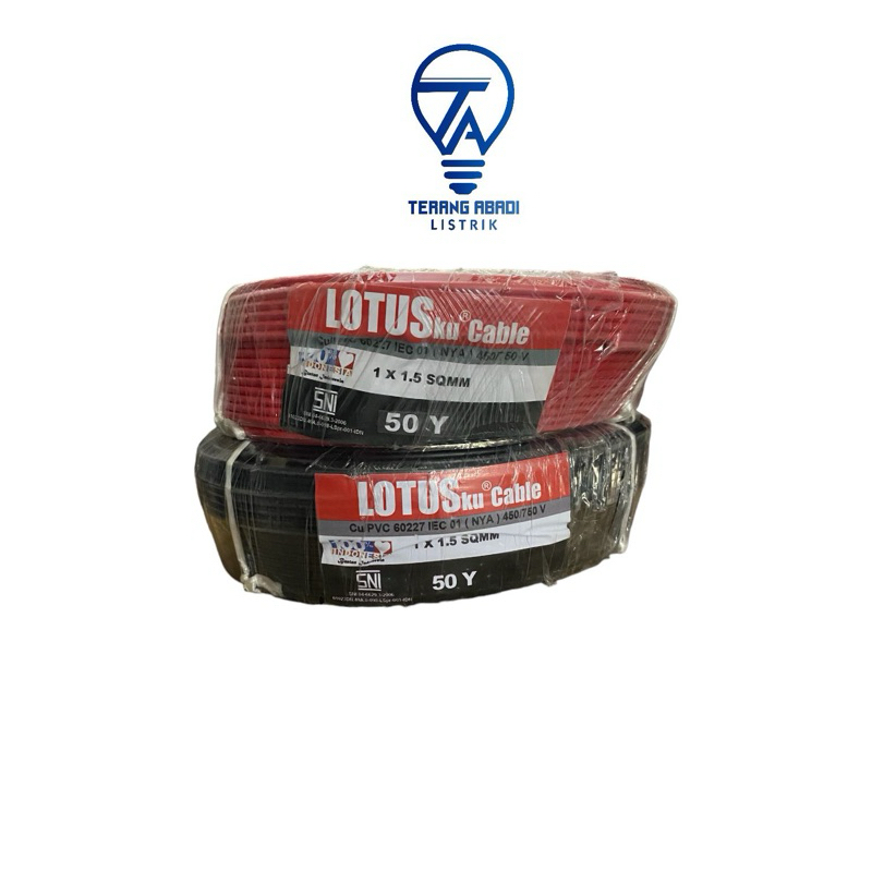 kabel nya 1,5 lotus 50meter per roll
