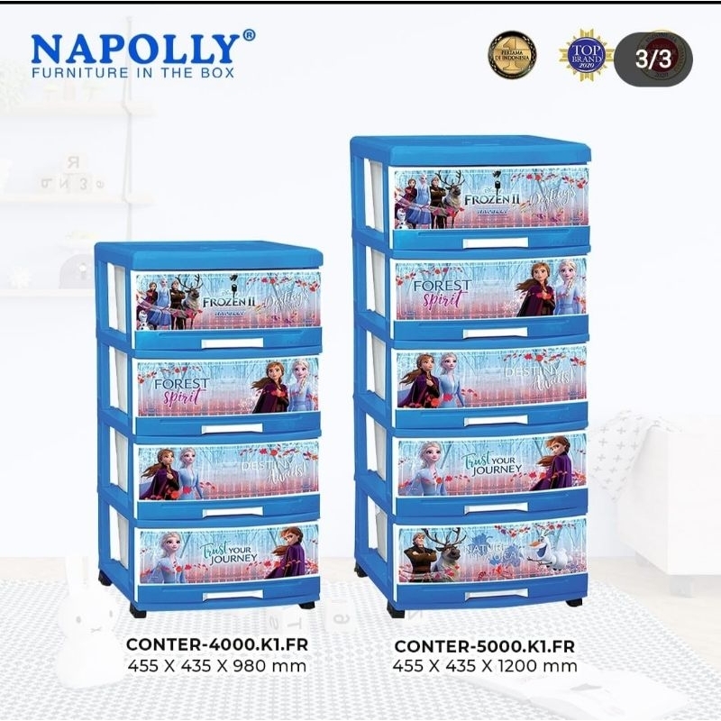 Napolly - Lemari plastik / rak plastik / laci plastik karakter susun 4 & 5