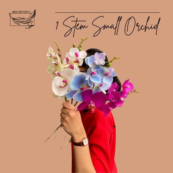(QC) TERLARIS 1 STEM SMALL ORCHID  SEMI LATEX ARTIFICIAL PHALAENOPSIS ORCHID BUNGA ANGGREK BULAN PAL