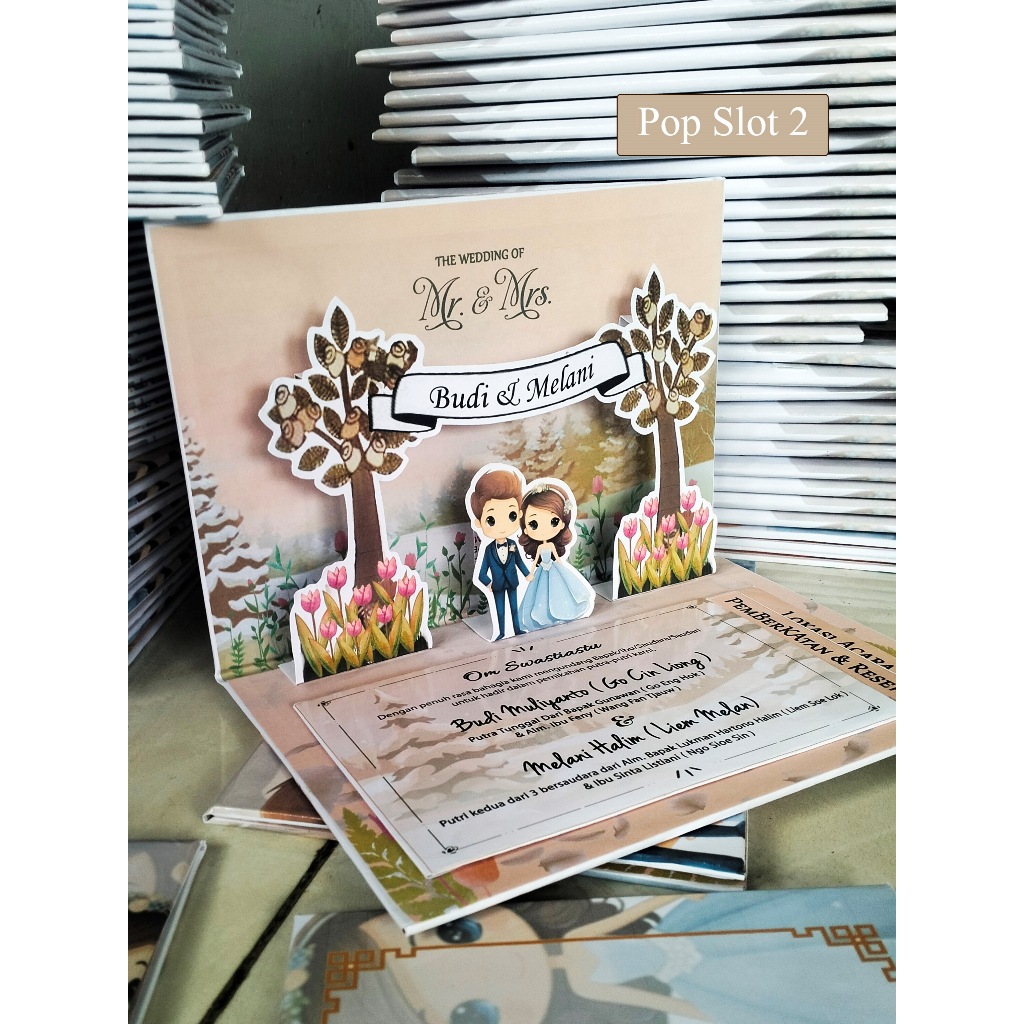 Undangan Pernikahan Pop Up 3D Softcover Tema Slot Unik