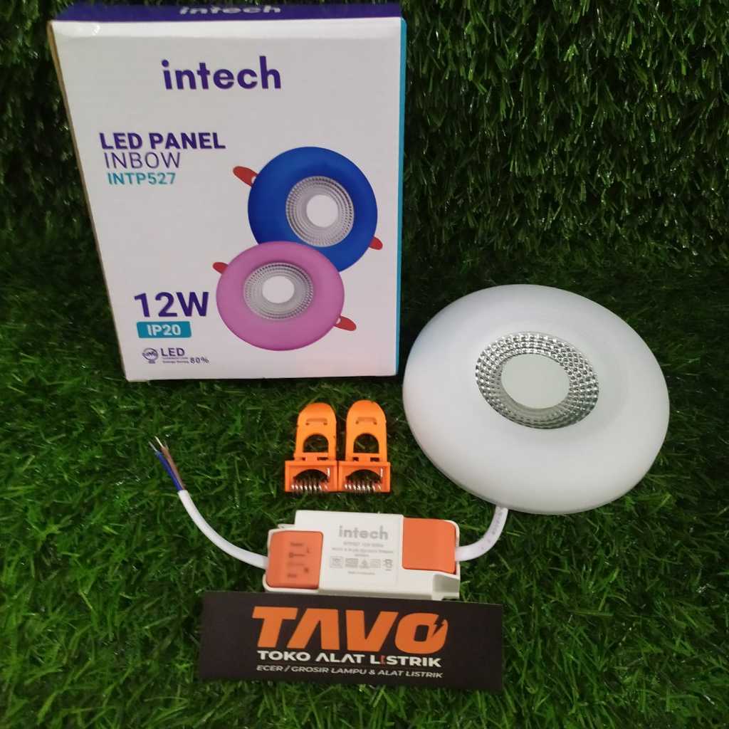 Lampu Led Panel Plafon Intech INTP 527R  Putih-Biru / Putih-Pink