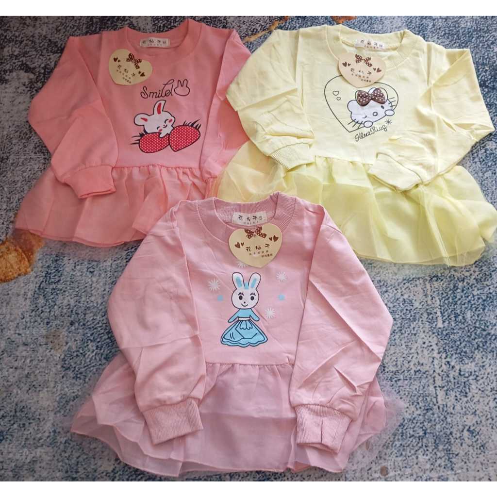 Atasan Tunik Rok Tutu  Import Lengan Panjang