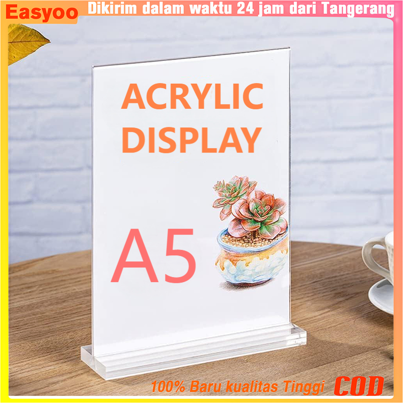 

Tempat Brosur Akrilik A5 Tent Card Holder Transparan Wendagn Dasar Menebal 15×21cm