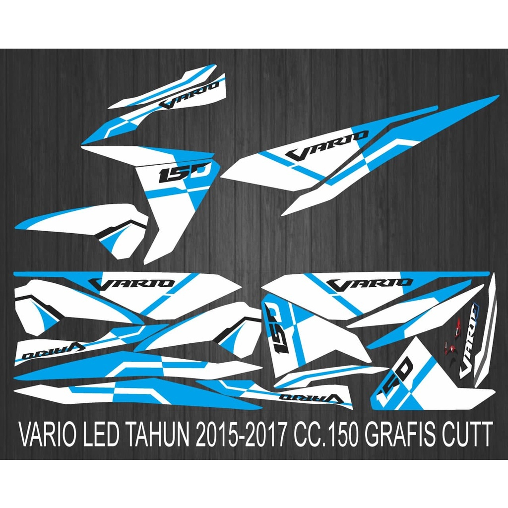 STIKER STRIPING VARIASI HONDA VARIO LED 2015-2017 CC150 WARNA PUTIH BIRU CUTT