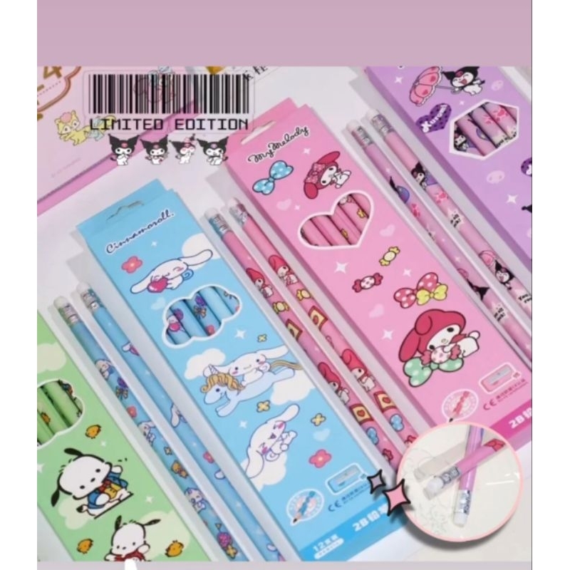 

Vanilleshop - Pensil serut sanrio HB 1 box isi 12 pcs