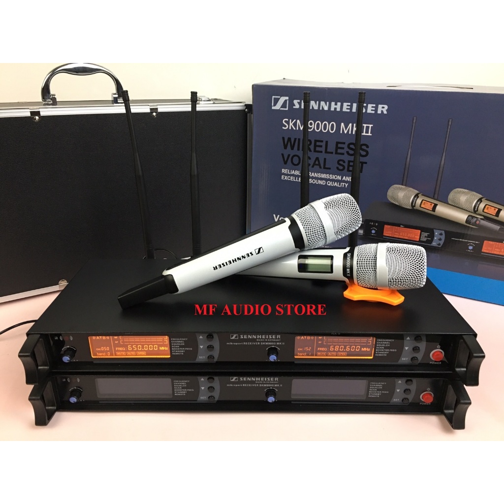 MIC WIRELESS SENNHEISER SKM 9000 MK11 putih 4 ANTENA MULTI CHANNEL KOPER