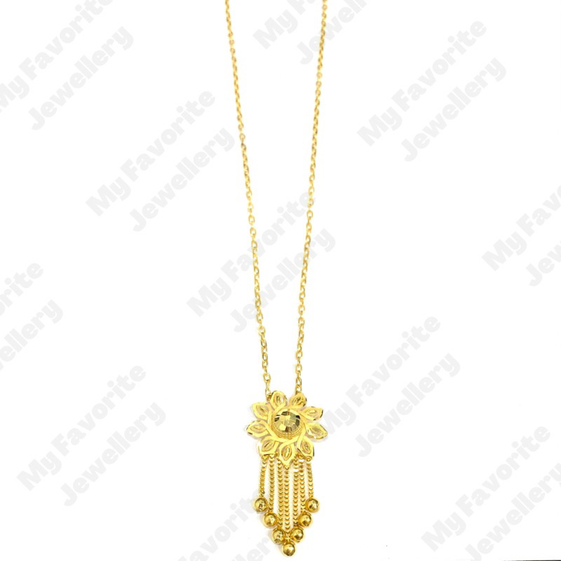 Kalung Matahari Rumbai Merica Emas Asli Kadar 700 16K