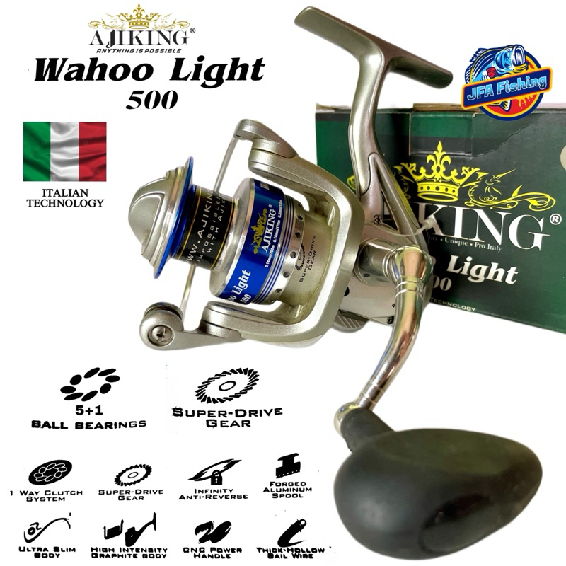 Reel Spinning Ajiking WAHOO LIGHT 500 5+1Bb