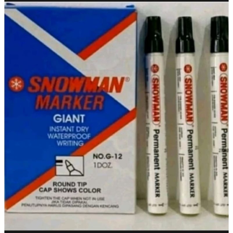 

SPIDOL SNOWMAN PERMANENT G-12 PER BOX ISI 12PC(1LUSIN) WARNA HITAM