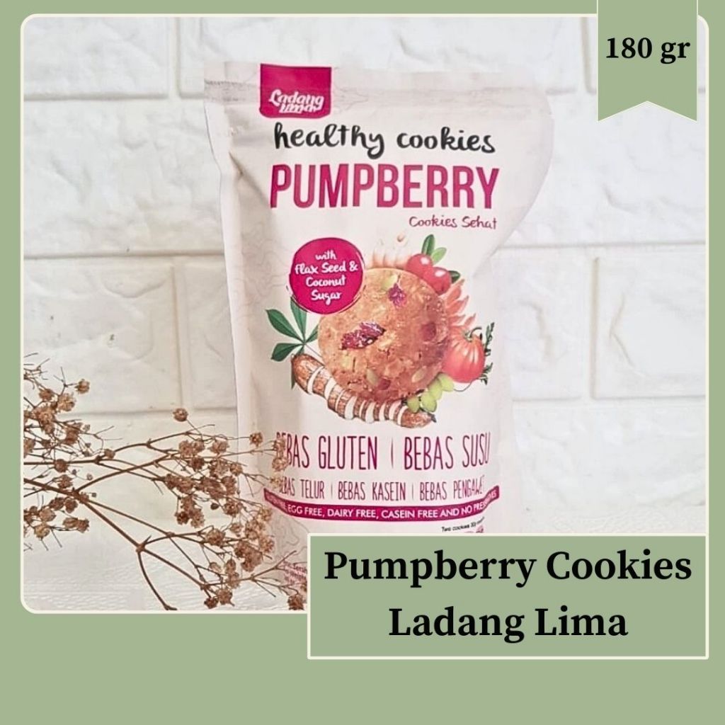 

Pumpberry Ladang Lima Cookies Gluten Free Egg Free 180 gr HALAL | Warung Shiha