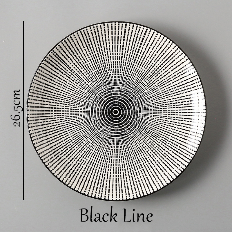 RTY HHS Piring Makan Keramik Piring Jepang Piring Makan Jepang Motif Bulat/Motif Jepang