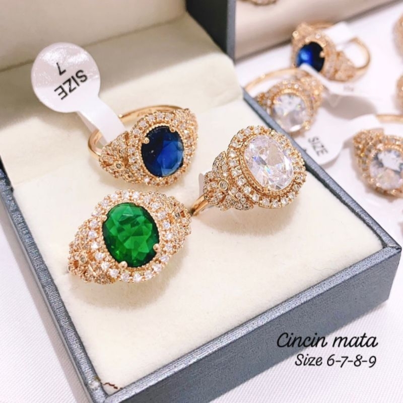 Cincin Titanium Asli Premium Anti Karat Size 6 7 8 9 Ring Stainless steel ori R58