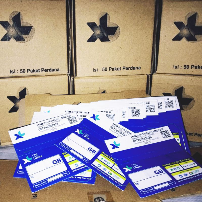 Kartu Perdana XL Murah, Kartu Perdana XL/AXIS Reguler Murah (Harga tertera adalah 1 box/50 pcs)