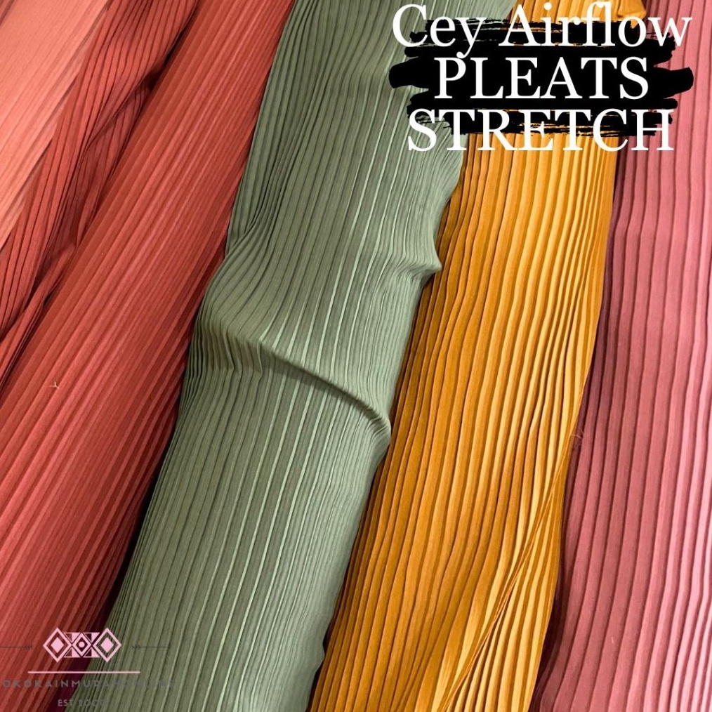 KODE Y4T Kain Cey Airflow Crinkle PLISKET PLEATS SALUR Ultra Crinkle Premium Original SUPER Stretch 