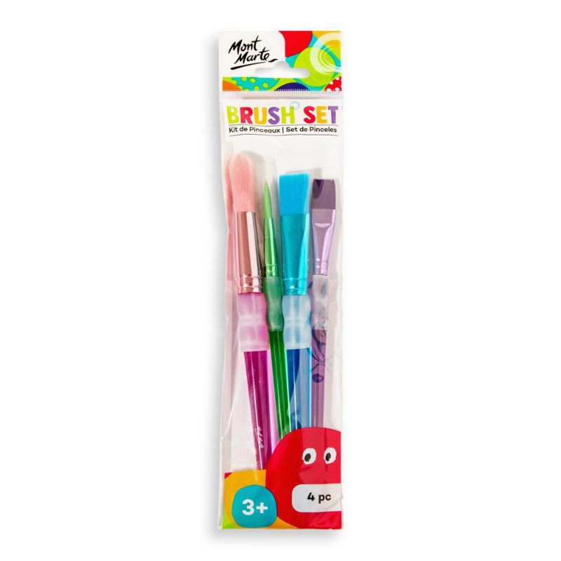

(IAS) Mont Marte Kids Paint Brush Set 4pc / Kuas Lukis Anak