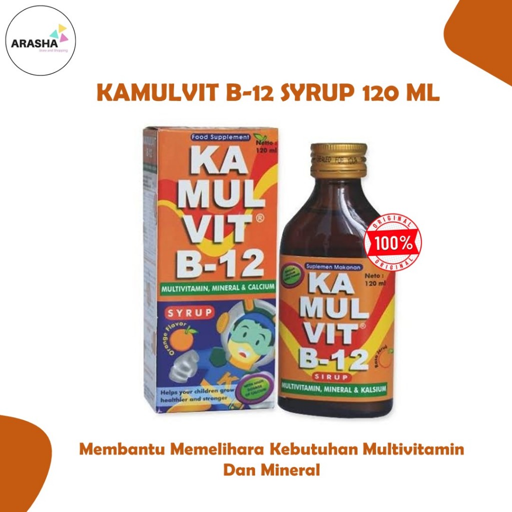 KAMULVIT B12 Sirup 120ml - Multivitamin - Peninggi Badan - Meningkatkan Daya Tahan Tubuh