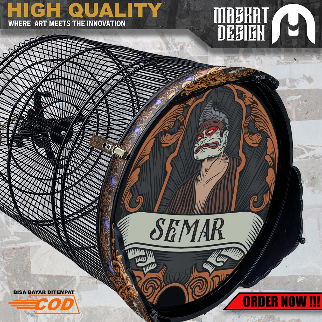 Stiker Decal Sangkar Burung Murai Kacer Tebok Bulat - Sticker Dekal Sangkar Murai Variasi Desain Pun