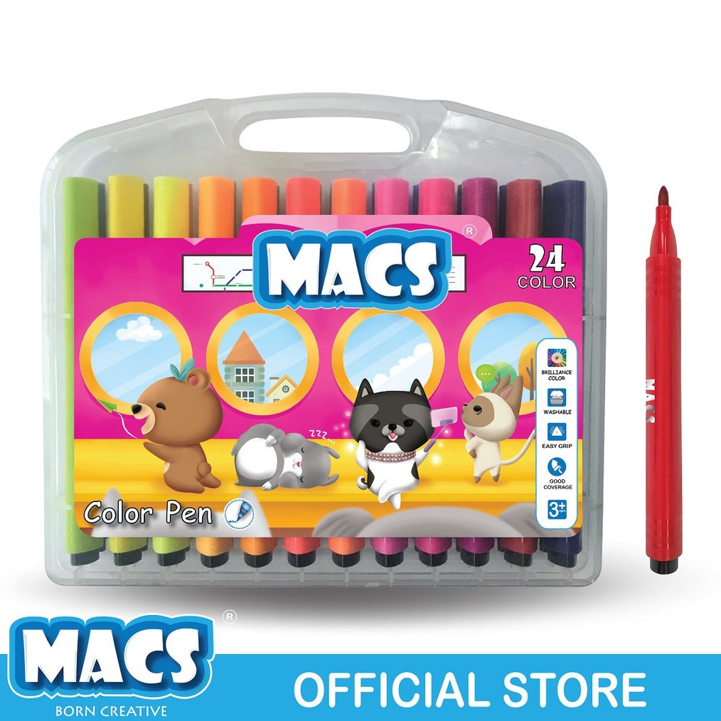 

MACS Color Pen 24 Warna Marker Spidol KODE R2O5
