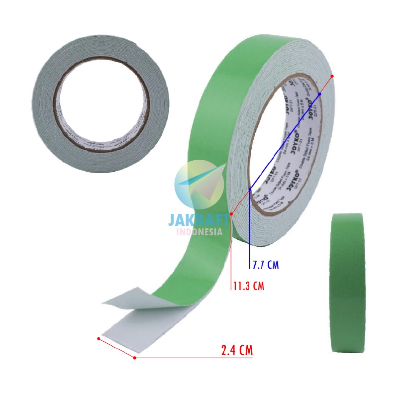 

LIMITLESS 1 Roll Double Tape Busa Foam JOYKO DFT52 Putih White 1 Inch 24 mm x 5 Meter