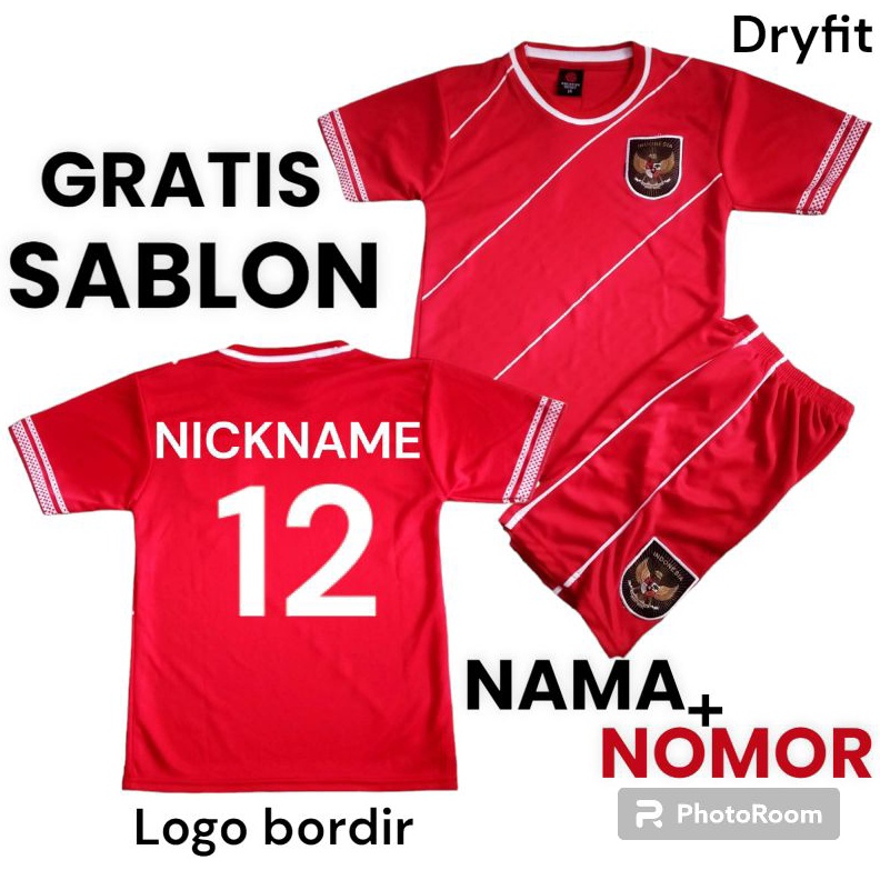 setelan Jersey TIMNAS INDONESIA anak umur 112 thn bahan dryfit r UH9