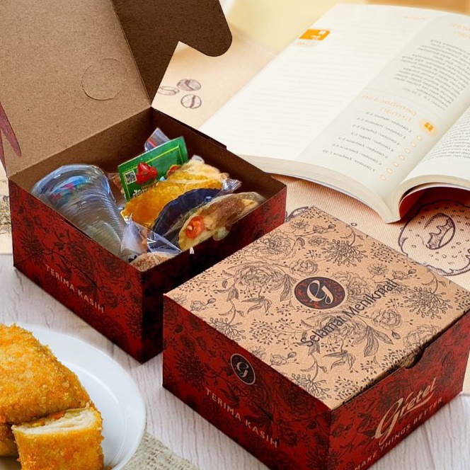 

HJ6 isi 5 dus snack box gretel gs brown dus kue ukuran 12x12 12x14 12x16