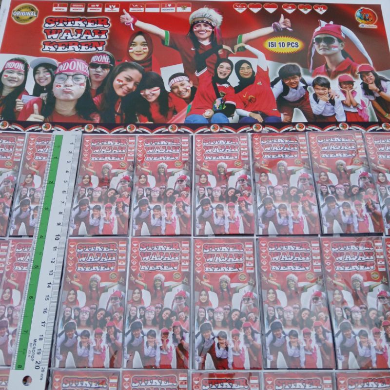 

stiker wajah pipi Dirgahayu merah putih 1 sachet isi 10 stiker