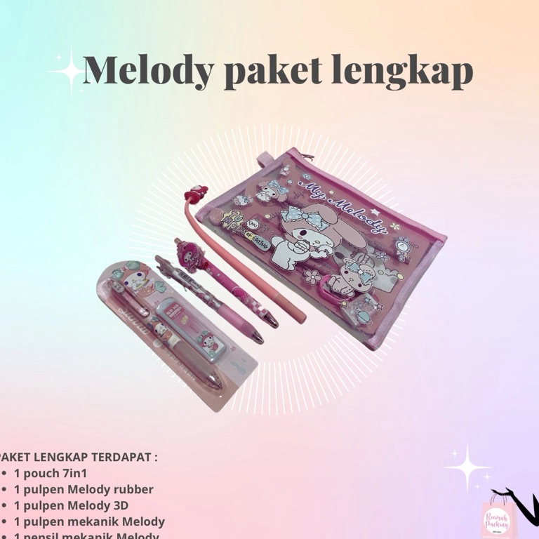 

Paket lengkap alat tulis sanrio melody cinamoroll kuromi pompompurin KODE J2I5