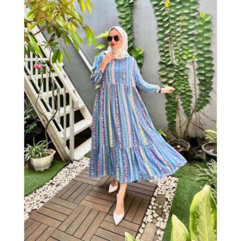 Winda Midi Dress/MidiDressKekinian/MidiDressBusui/MidiDressElegant/PakaianMuslimKekinian