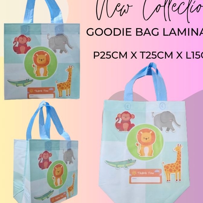 

Premium Goodiebag ulang tahun 25x25x15 DINOLusinan isi 12pcs tas ulang tahun baby dino