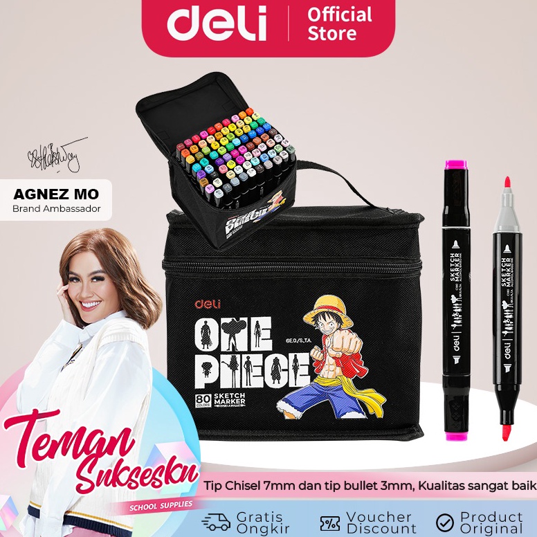 

Deli One Piece Sketch Marker Spidol Sketsa One Piece Double Dual Tip 3 6 8 Warna Alcohol Based Warna Cerah EC18X h IA5