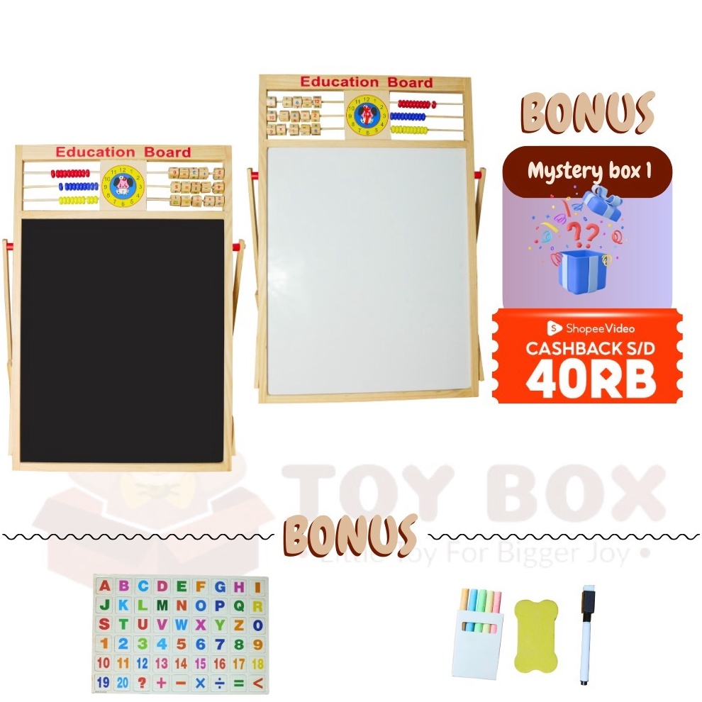 

Mainan Uk Large 2in1 Education Board Black dan Whiteboard Papan Tulis Belajar Menggambar Berhitung Anak Dengan Sempoa Berhitung TK89 Model Berdiri Besar m W1L4