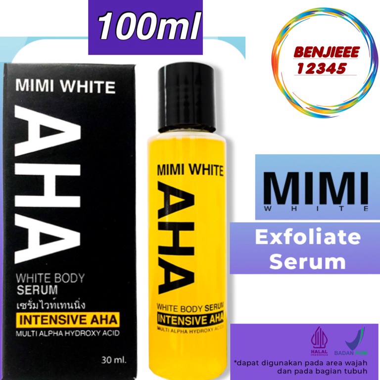 1ml Mimi White AHA body serum 1ml whitening brightening booster pemutih tubuh 1 ml aha brightening b