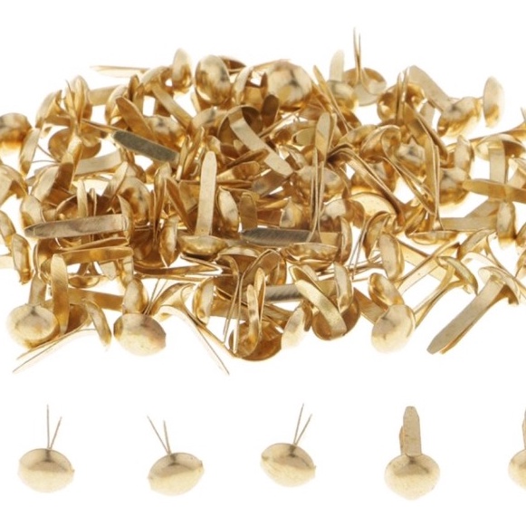 

KP8 Split Pin File Fastener Pin Brad 12 Cm Paper Fastener Paku Belah Gold Isi 5 pcs