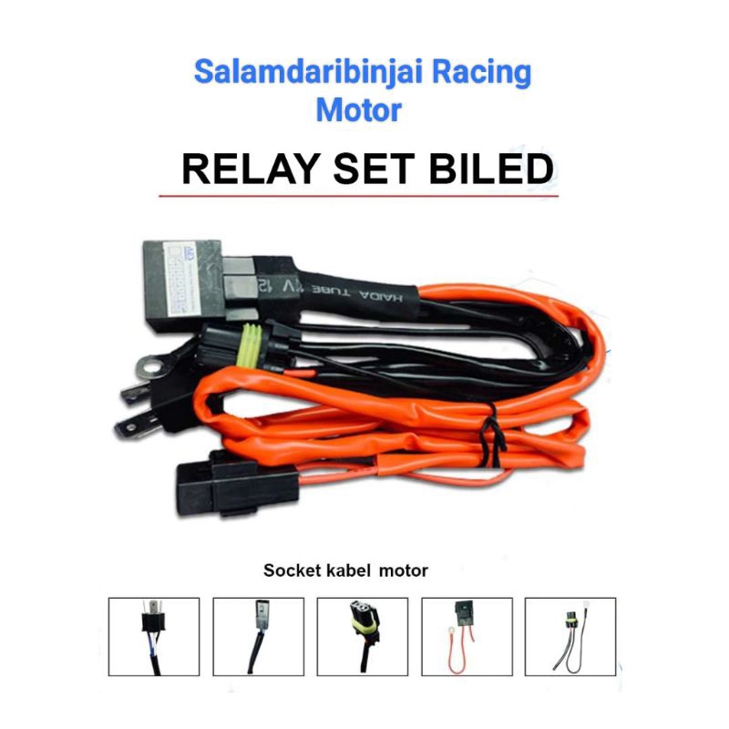 Kabel Relay Set Billed Motor Merek Aes Riley Kabel Super Reley Set 1 Lampu Hid Projie Projector Bile