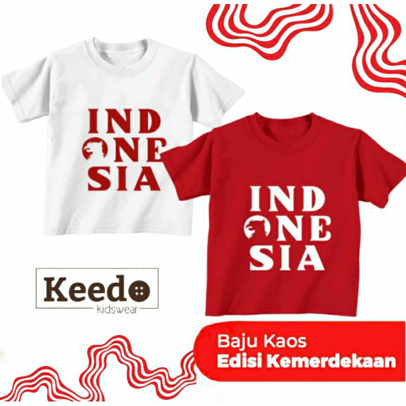KEEDO INDONESIA KEPALA GARUDA TEE / BAJU DEWASA ANAK COUPLE KEMERDEKAAN HUT RI KE-80 TAHUN 2025 LAKI