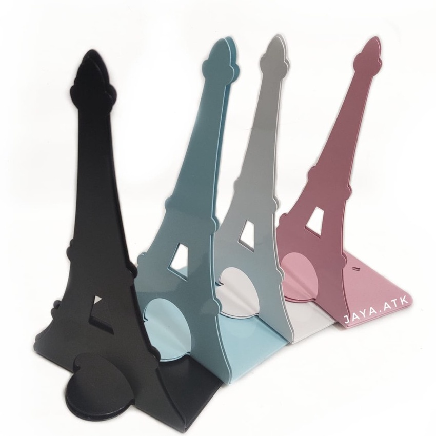 

HJ6 PEMBATAS BUKU BESI BOOK END HOLDER POLOS WARNA MENARA PARIS EIFFEL LUCU