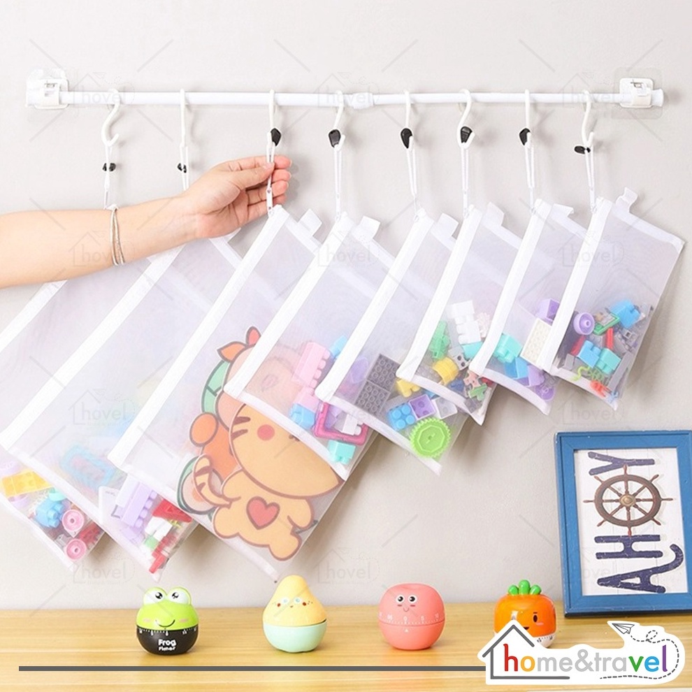

MANTAP HOVELSHOP Pouch Jaring Kosmetik Dompet Skincare Organizer Tempat Alat Mandi Travel Pencil Case Alat Tulis