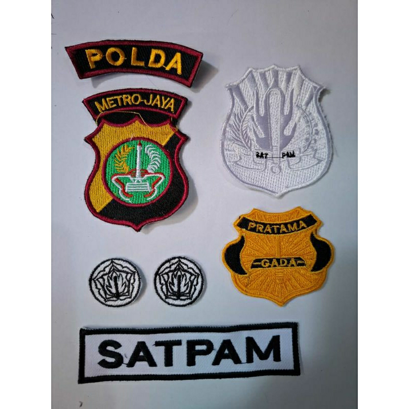 ATRIBUT SATPAM BORDIR LOGO POLDA REQUEST