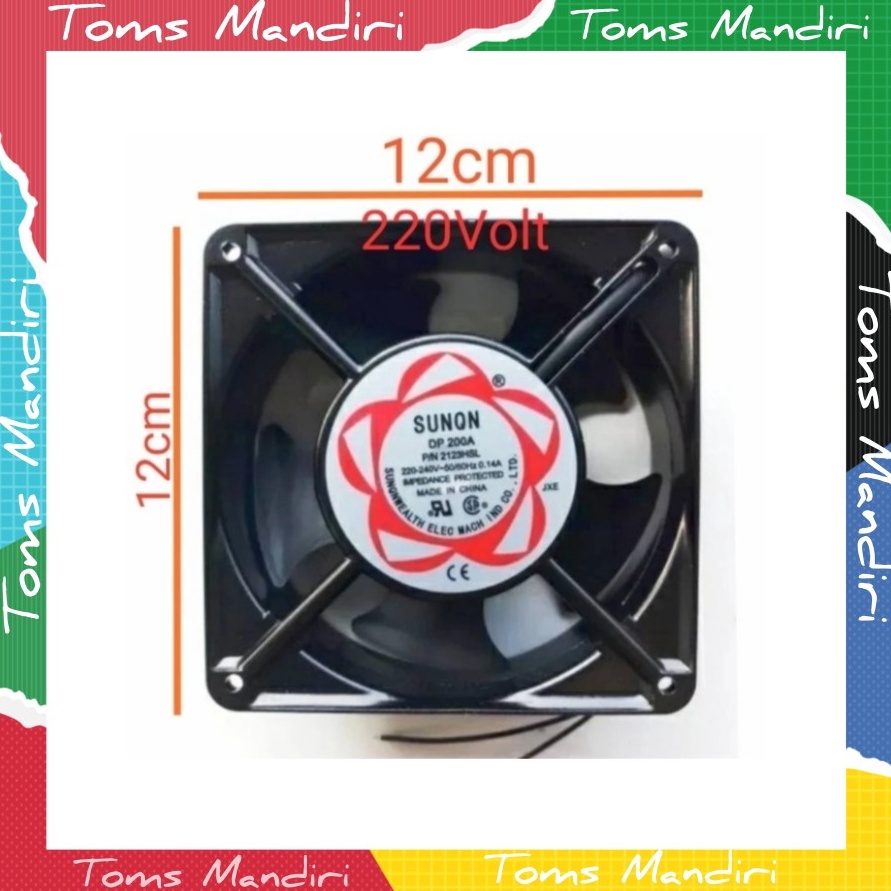 DISKON BESAR Cooling Fan 12 x 12cm 22volt Exhaust Fan Tebal 38cm Incubator