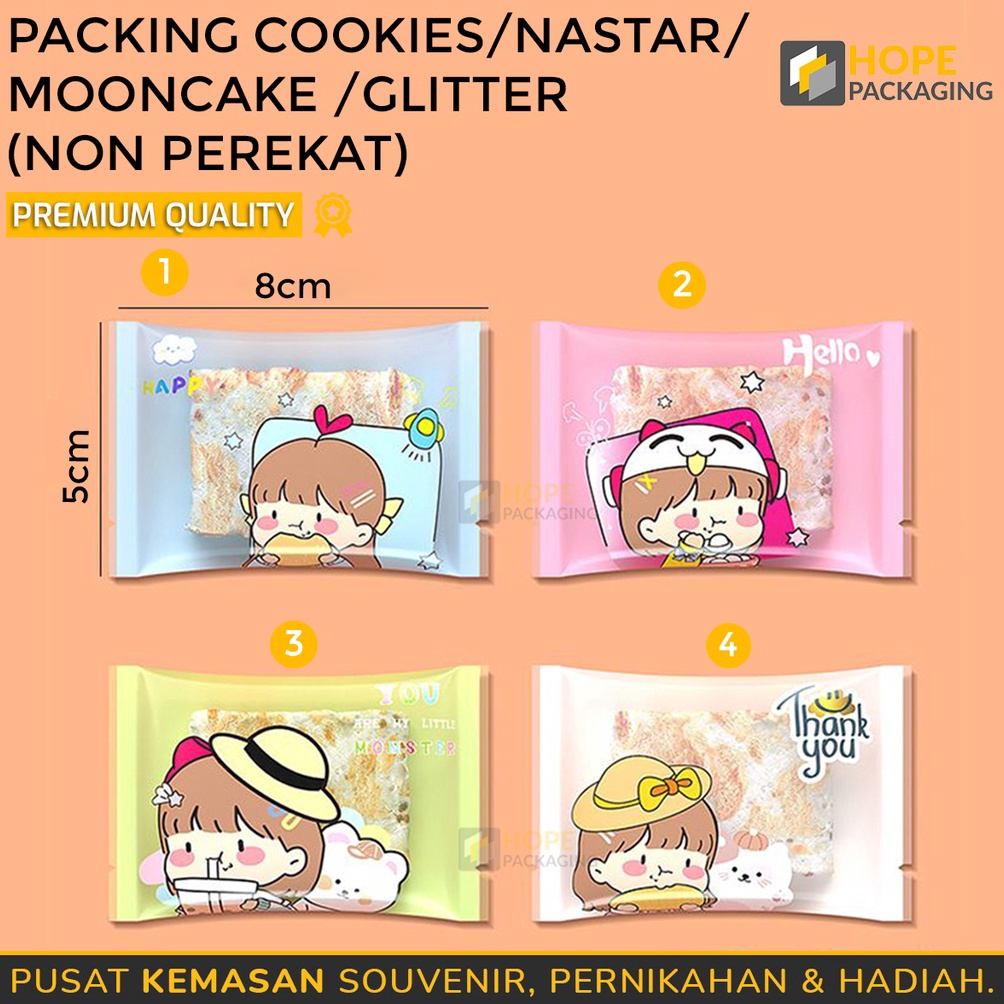 

WOW Harga 2 Pcs Kemasan Plastik Sealer Kue Mooncake Plastik Kue Nastar Plastik Kue Bulan Mini Packing Cookies Motif Glitter Lucu Plastik KuePermenCoklat Karakter Non Perekat